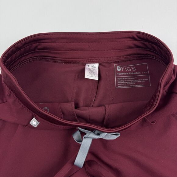 Figs Zamora Jogger Scrub Pants Size XS Burgundy Red W18SW2005 - Picture 2 of 15
